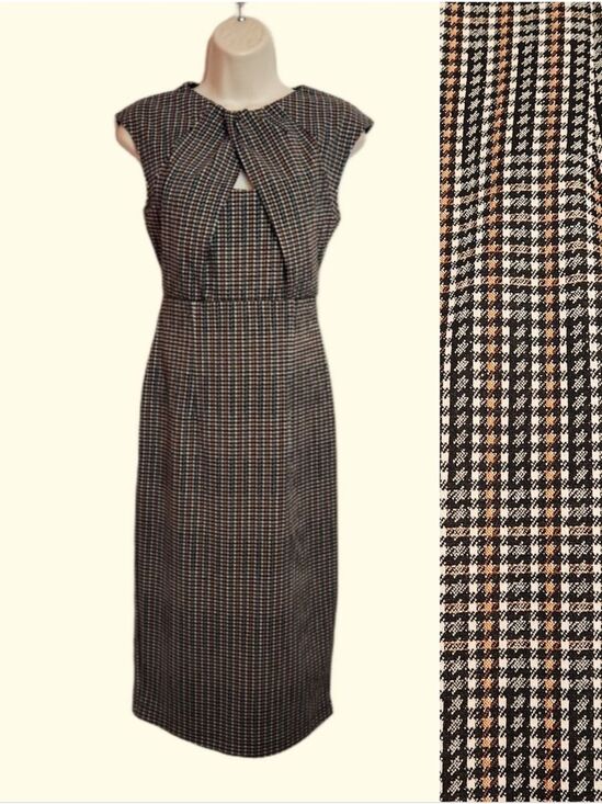 New York & Company Dresses & Skirts - New York & Company Black Plaid Sheath Dress Midi Small